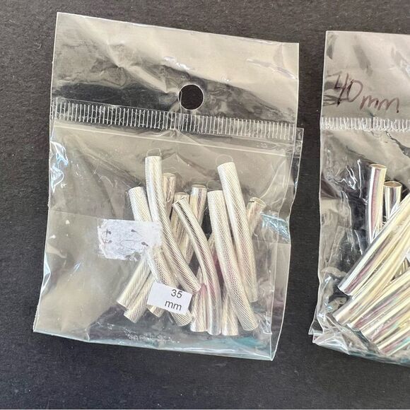 Curved Tube Spacer Jewelry Making Supplies
3 bundles of 10 silver - Picture 2 of 4